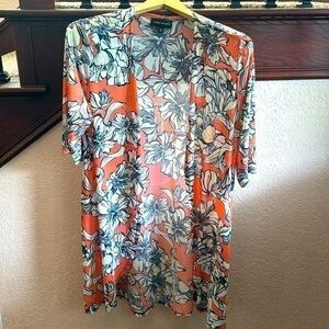 Modern Attraction Women’s Medium Tropical Floral Sheer See Through Kimono MED
